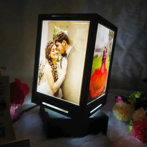 LED Rotation Photo Frame (4 photo) (5”x7” inch)