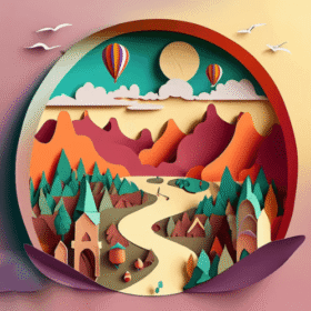 3D Paper Cut Effect Landscape